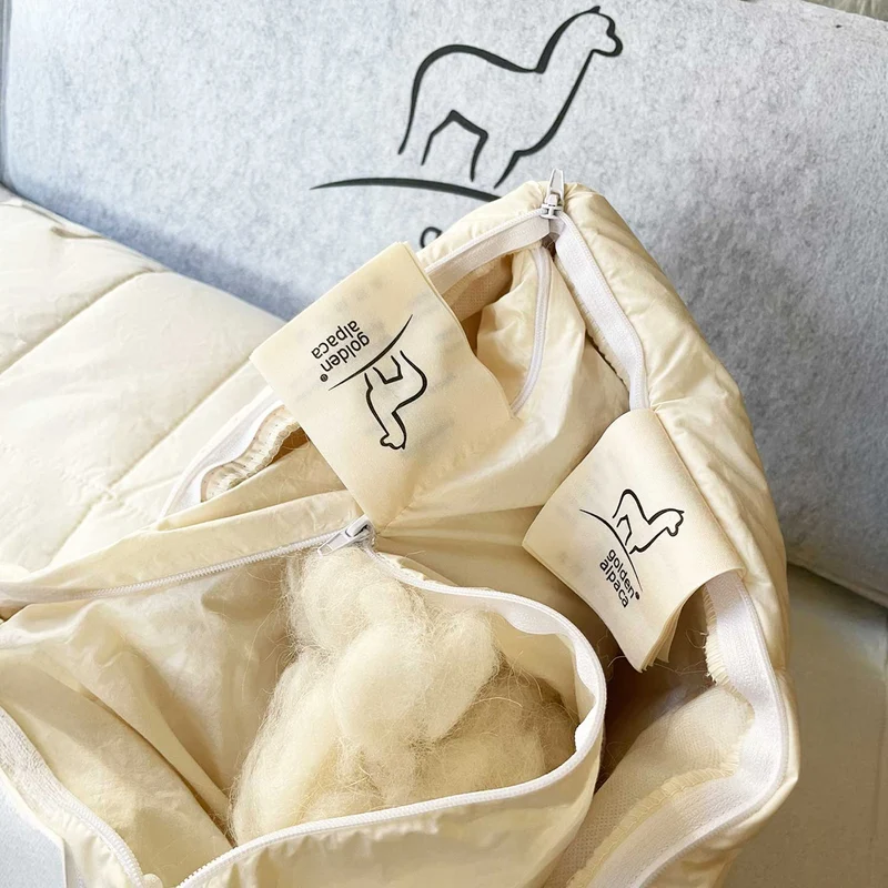 Alpaka Kissen golden everyday mit Füllung Alpakawolle