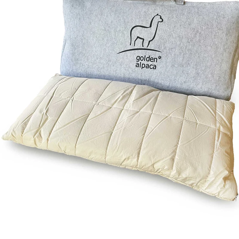 Alpaka Kissen golden everyday mit Füllung Alpakawolle