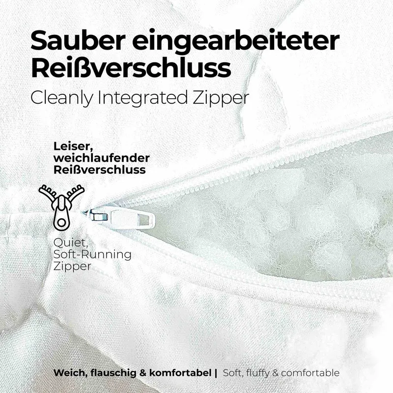 etérea Frieda Kopfkissen Microsatin Komfort mit Reißverschluss