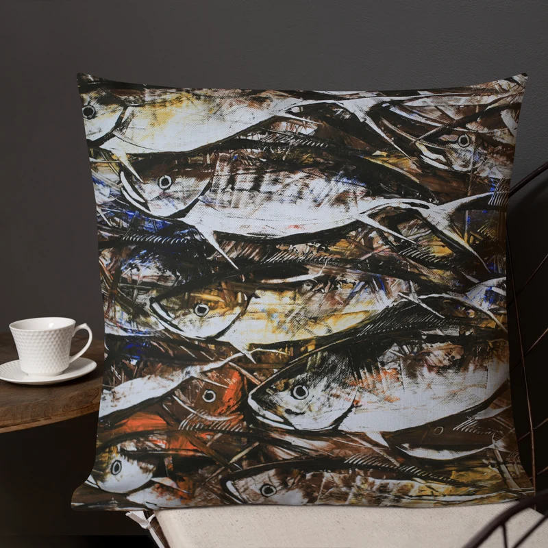 Premium Sofa Kissen Fische