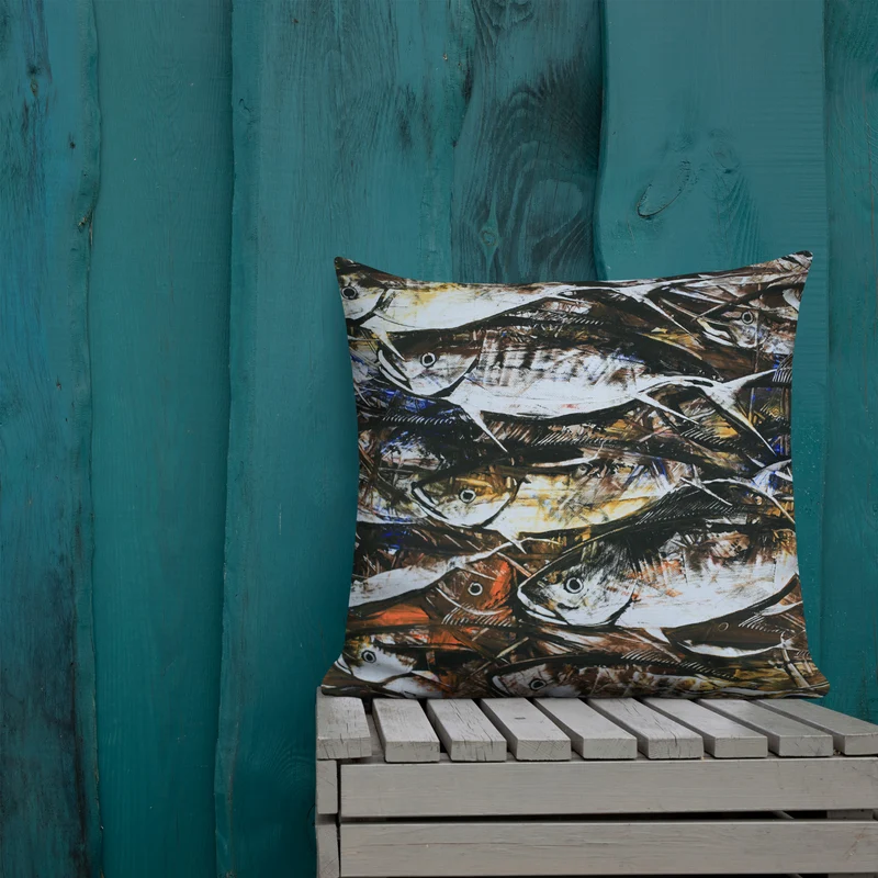 Premium Sofa Kissen Fische