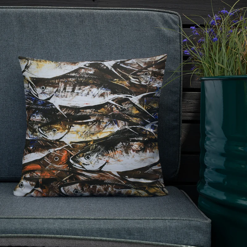 Premium Sofa Kissen Fische