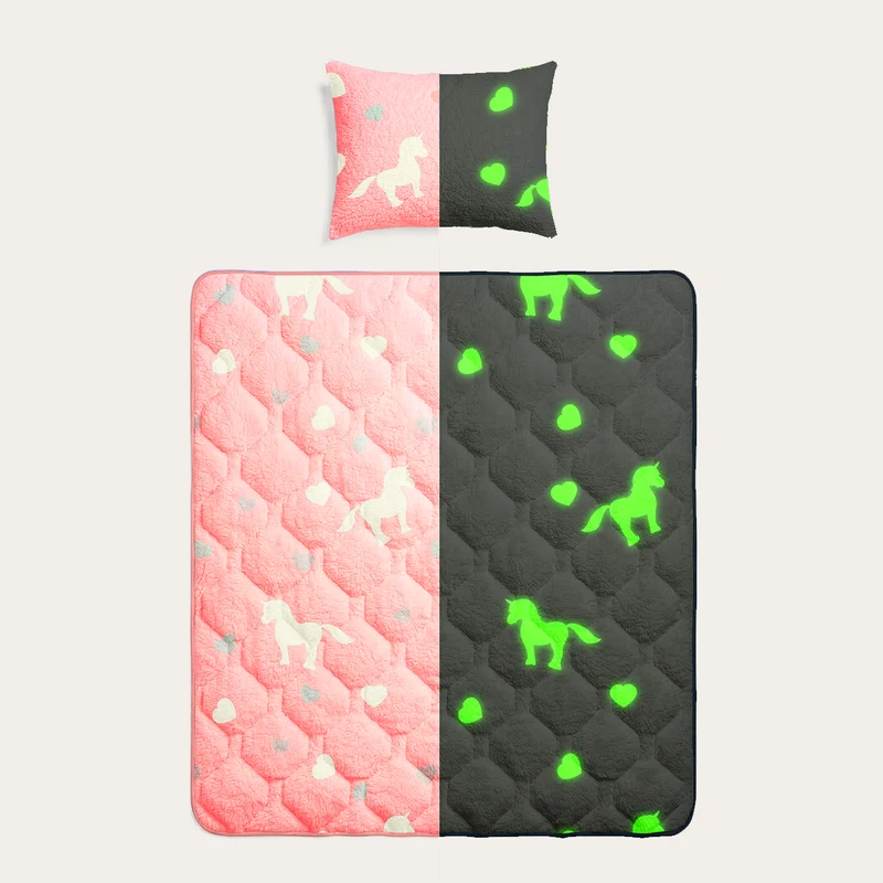 Wasbaar Kids All Season Dekbed | Glow In The Dark | Eenhoorn | Met Kussensloop