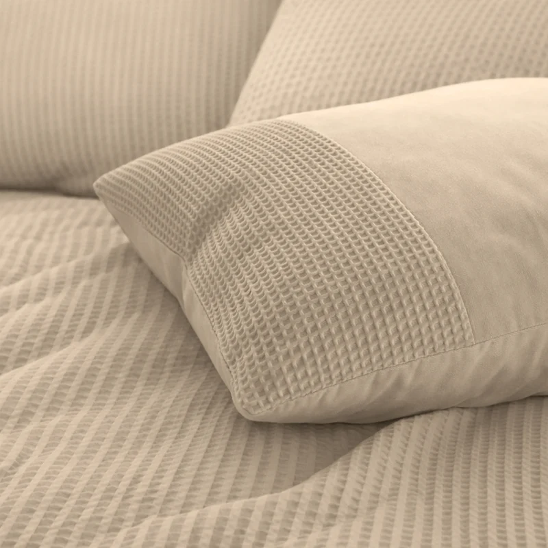 Kussenslopen | Wafel | Taupe | Set van 2
