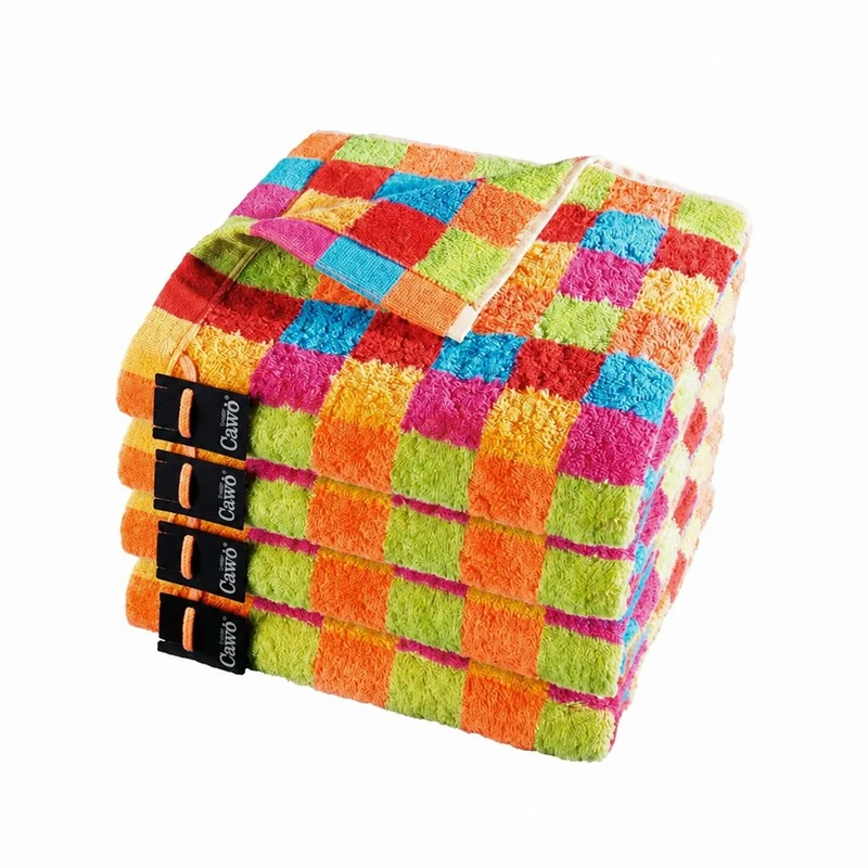 4er Handtuch-Set 50 x 100 cm Life Style Kariert Mehrfarbig