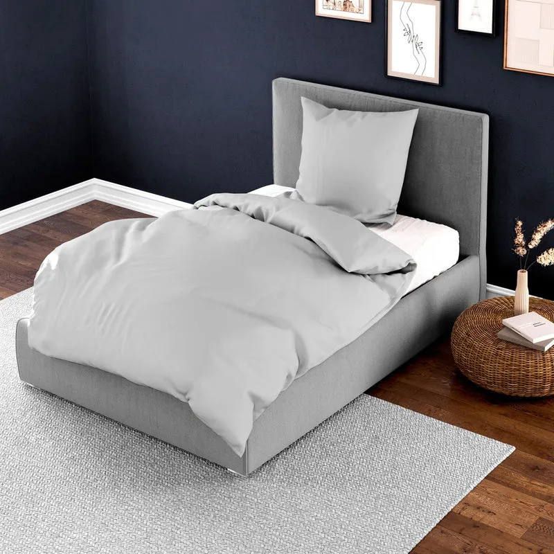 Bettwäsche Mako Satin Silber 135 x 200 cm, 155 x 220 cm