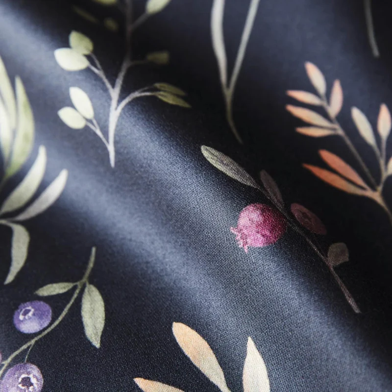 Bettwäsche Interlock Jersey Sorbet Blau mit Blumenmuster 135 x 200 cm