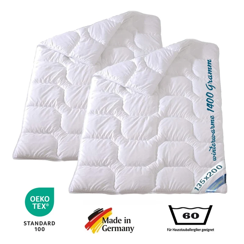 Winterbettdecke 135 x 200 cm 2er-Set extra warm Klimafaser