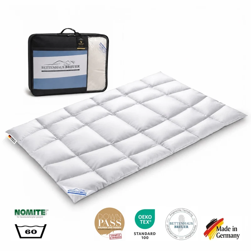Daunendecke 135 x 200 cm Körperform extra warm 100% Daunen