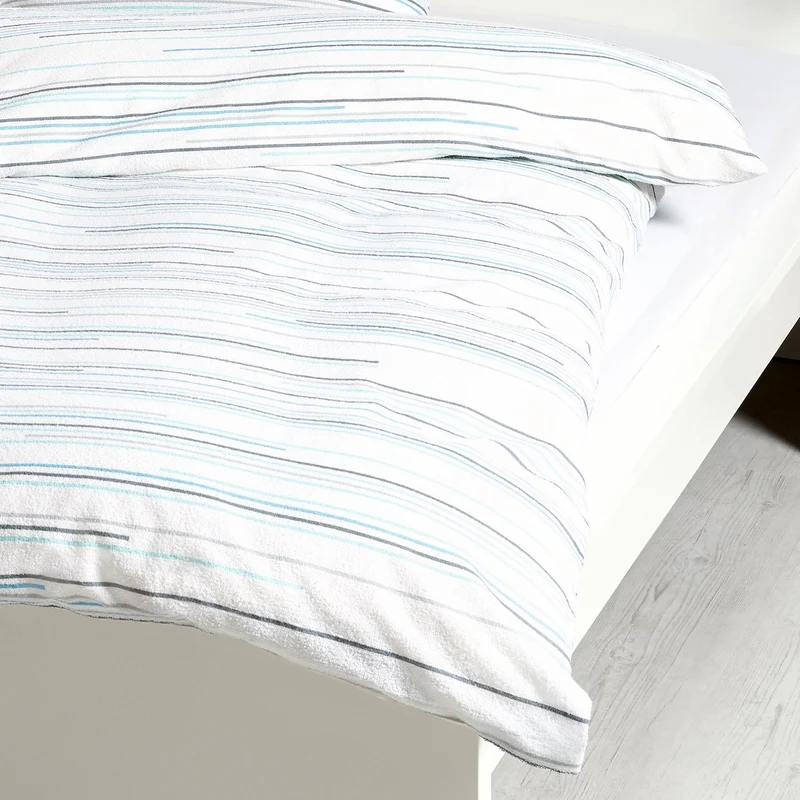 Frottier Bettwäsche Dyckhoff Nadelstreifen türkis 135x200 bügelfrei