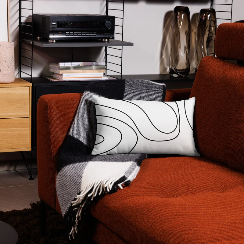 Premium Sofa Kissen Wellenlinien