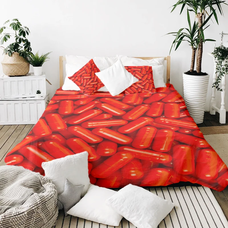Therapiedecken Baumwollbezug Rot Tabletten