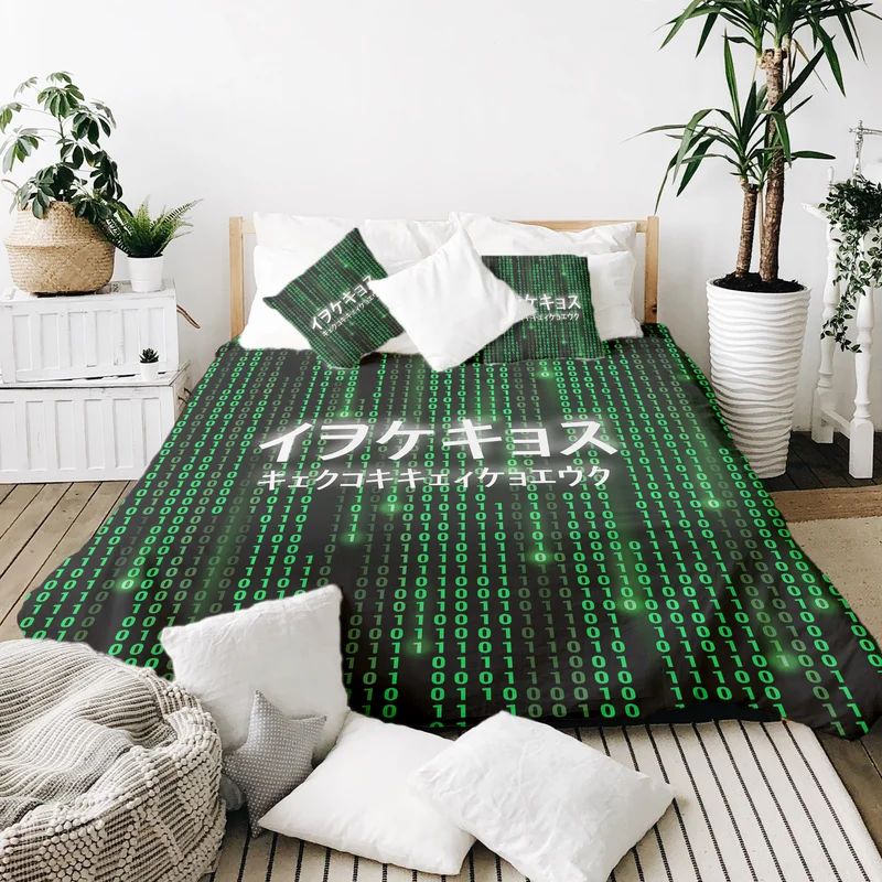 Therapiedecken Bettwäschen Set Grün The Matrix