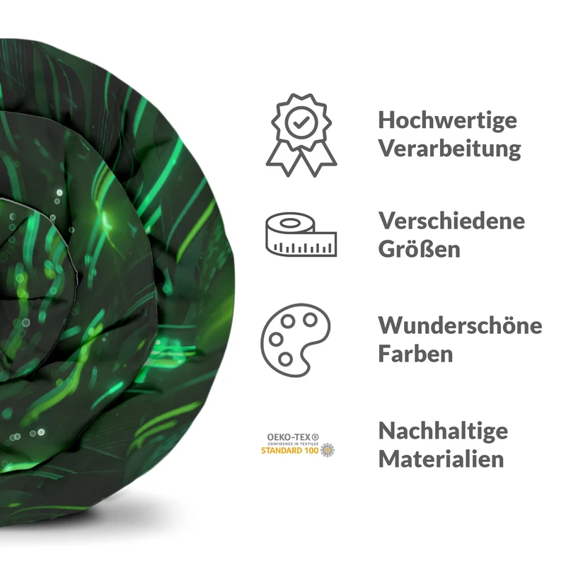 Therapiedecken Bettwäschen Set Grün mit chinesischen Schriftzeichen