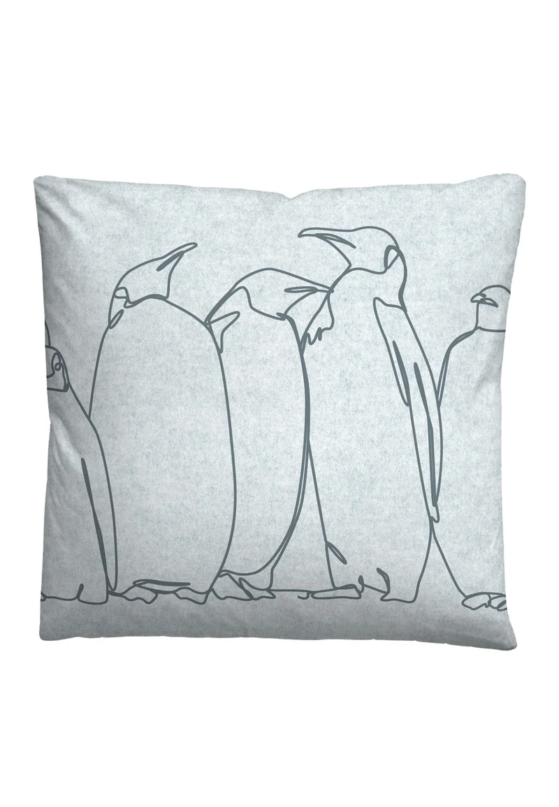 biberna Melange-Flanell Bettwäsche Pinguine – Ciel (0840530)