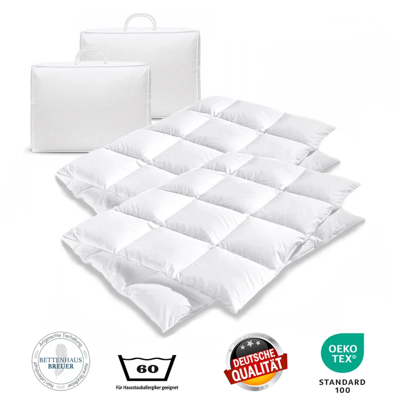 Daunendecke 135 x 200 cm 2er-Set extra warm