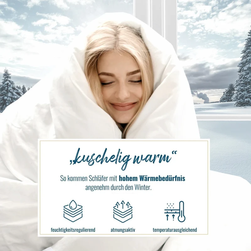 Daunendecke 135 x 200 cm extra warm 100% sibirische Daunen