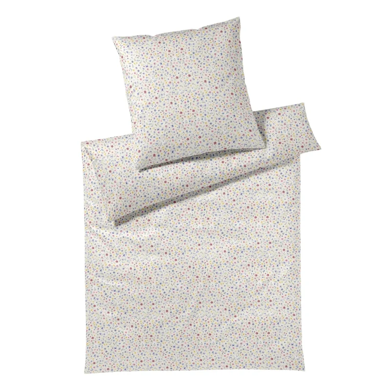 Bettwäsche Flanell Holly Sand mit Blumenmuster 135 x 200 cm