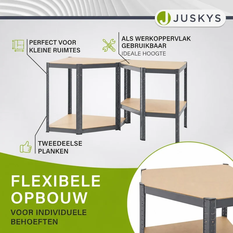 Eckregal Corner Easy 160 x 75 x 40-75 cm