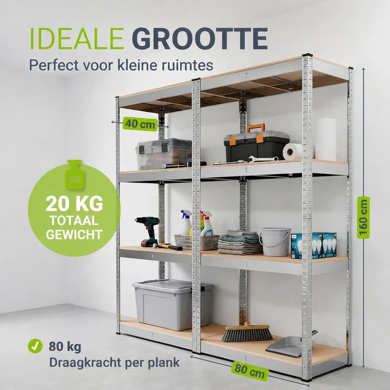 Lagerregal Easy 2er Set 160 x 80 x 40 cm