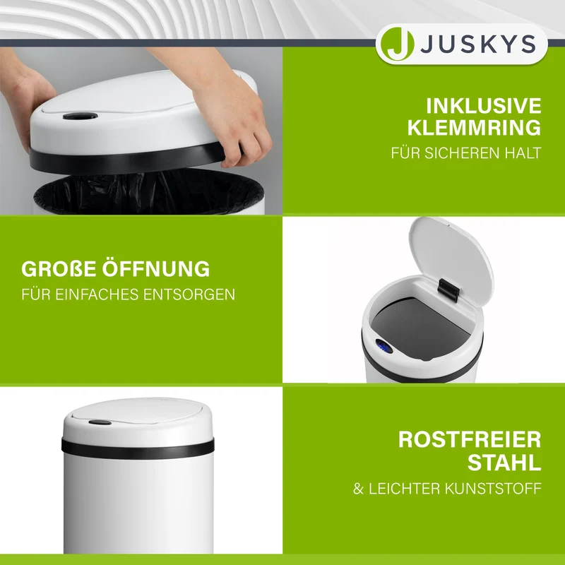 Runder Mülleimer mit Sensor