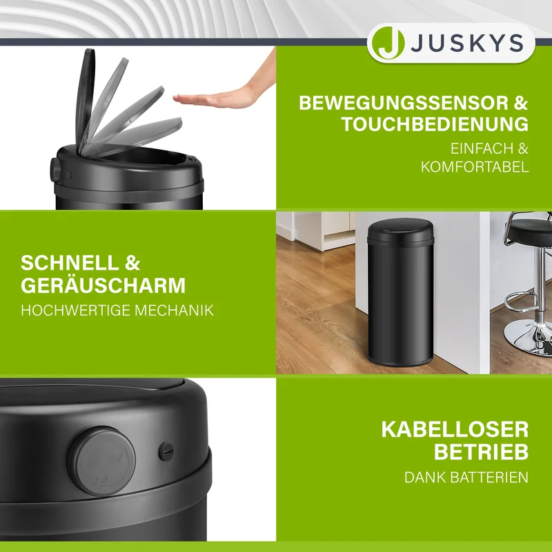 Runder Mülleimer mit Sensor