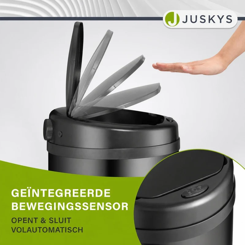 Runder Mülleimer mit Sensor