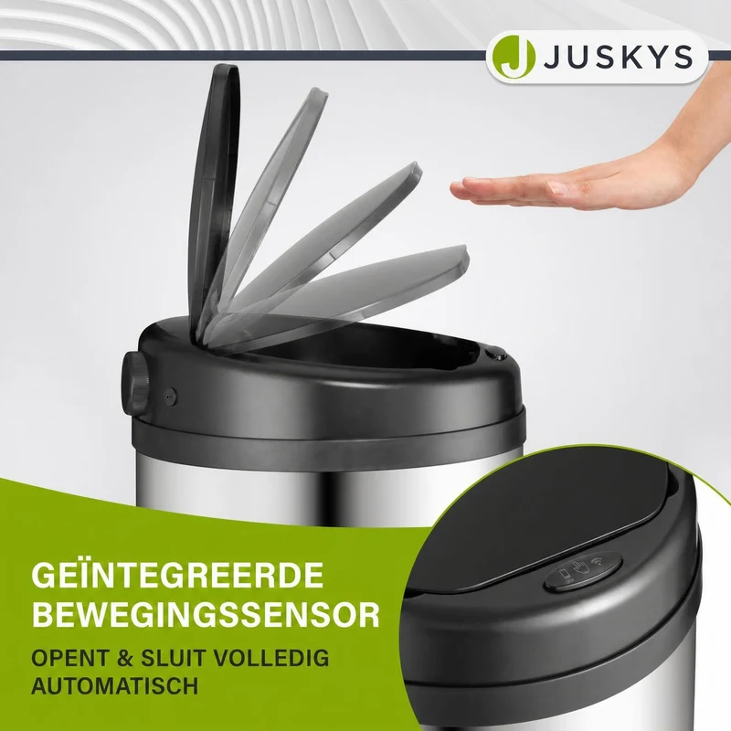 Runder Mülleimer mit Sensor