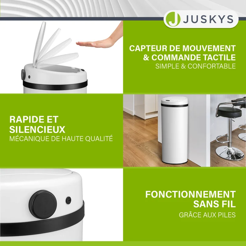 Runder Mülleimer mit Sensor