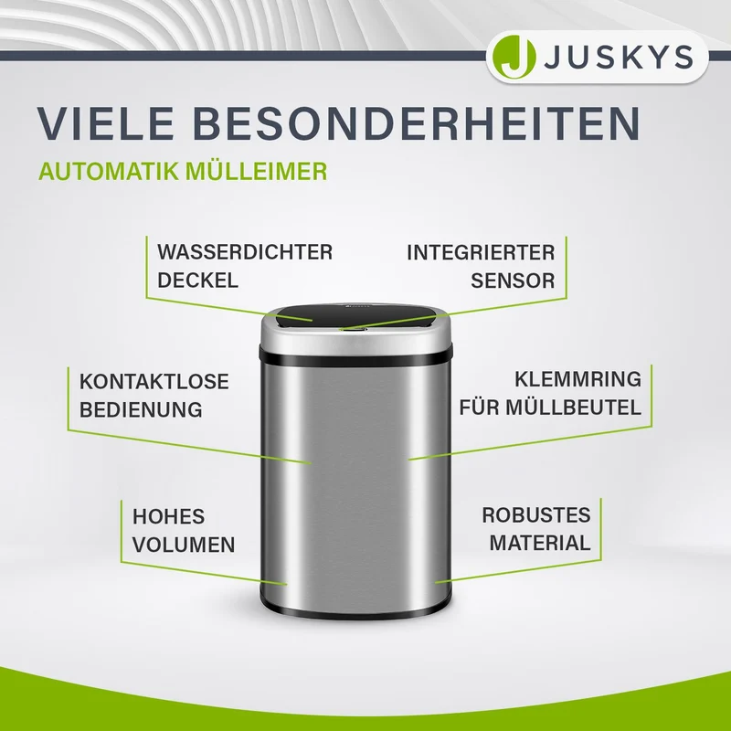 Rechteckiger Mülleimer mit Sensor