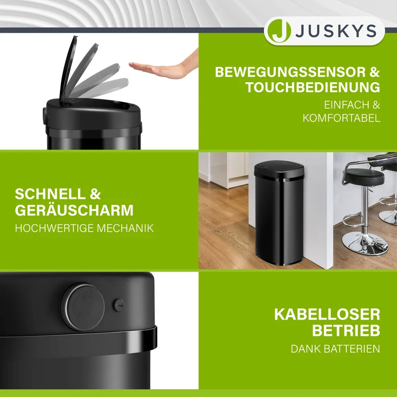 Rechteckiger Mülleimer mit Sensor