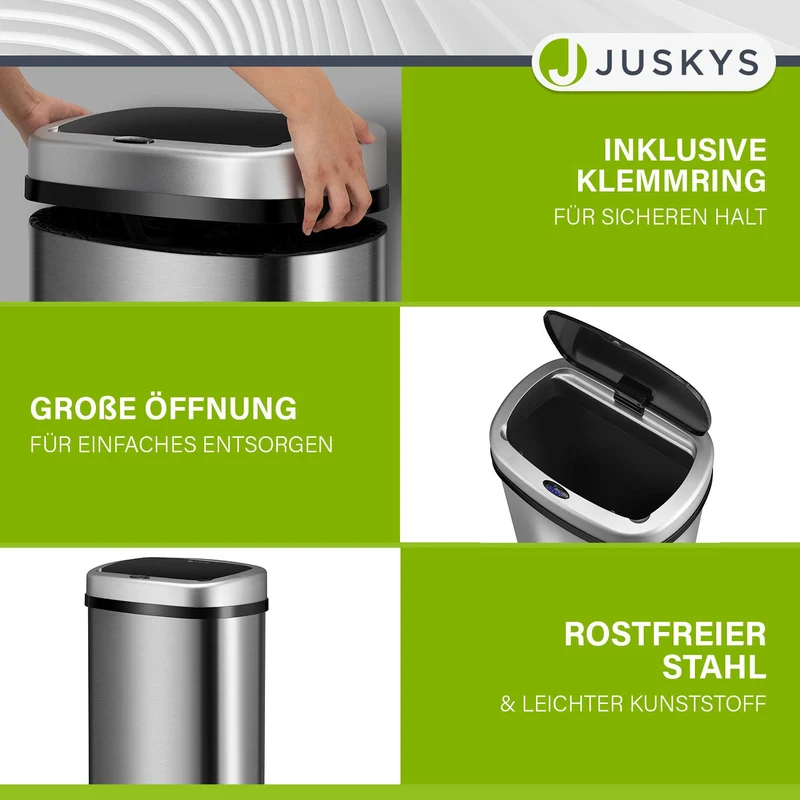Rechteckiger Mülleimer mit Sensor
