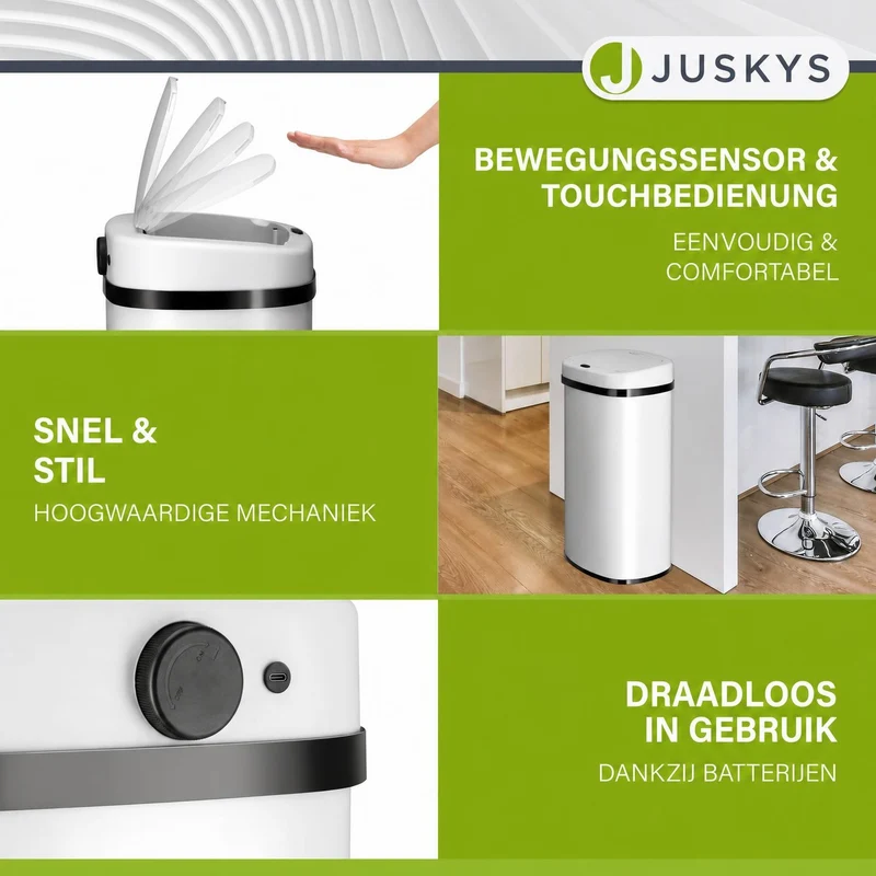 Rechteckiger Mülleimer mit Sensor