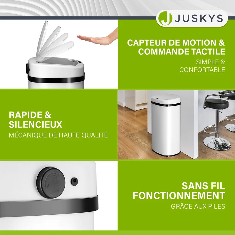 Rechteckiger Mülleimer mit Sensor