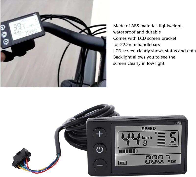 S866 Fahrradcomputer, LCD-Messgerät für Elektrische Fahrräder, 24 V 36 V 48 V Elektroroller-Bedienfe