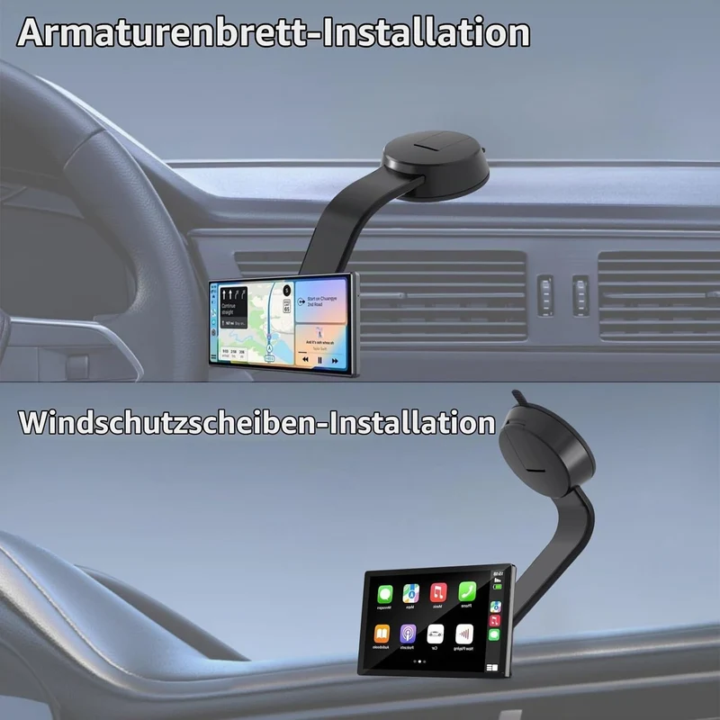 Saugnapfhalterung für Carplay-Bildschirm, Verstellbarer Arm aus Aluminiumlegierung, Low Profile Arma
