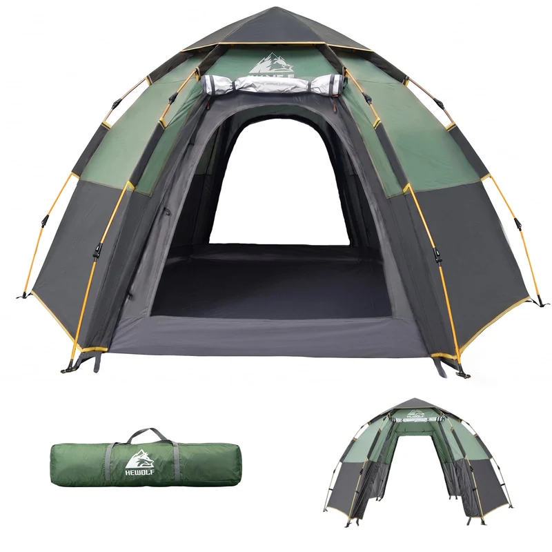 Hewolf Camping Zelt - Zelt 2/3/4 Personen Wasserdicht mit Vorzelt Familienzelt Einfache Einrichtung