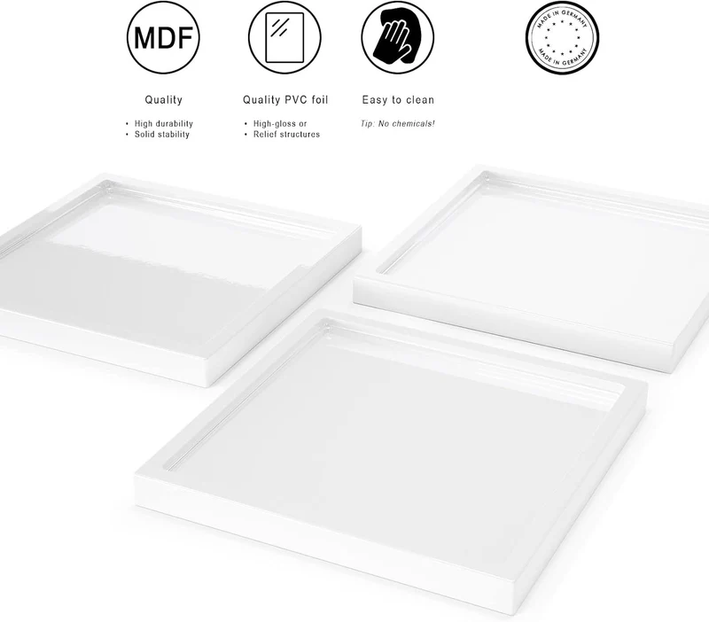 Vladon Dekoschale Maya, Made in Germany, moderne Dekorationsschale eckig, Beton Oxid-Optik, 3er-Set