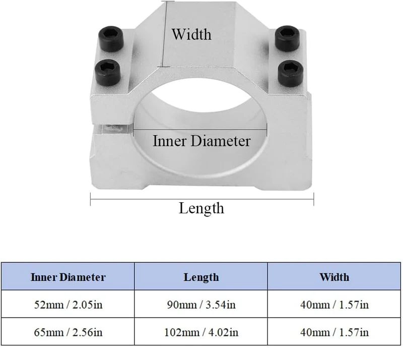 65 mm CNC Spindelmotorhalterung, Aluminiumlegierung CNC-Motorhalterung Spindelmotorhalterung mit Sch