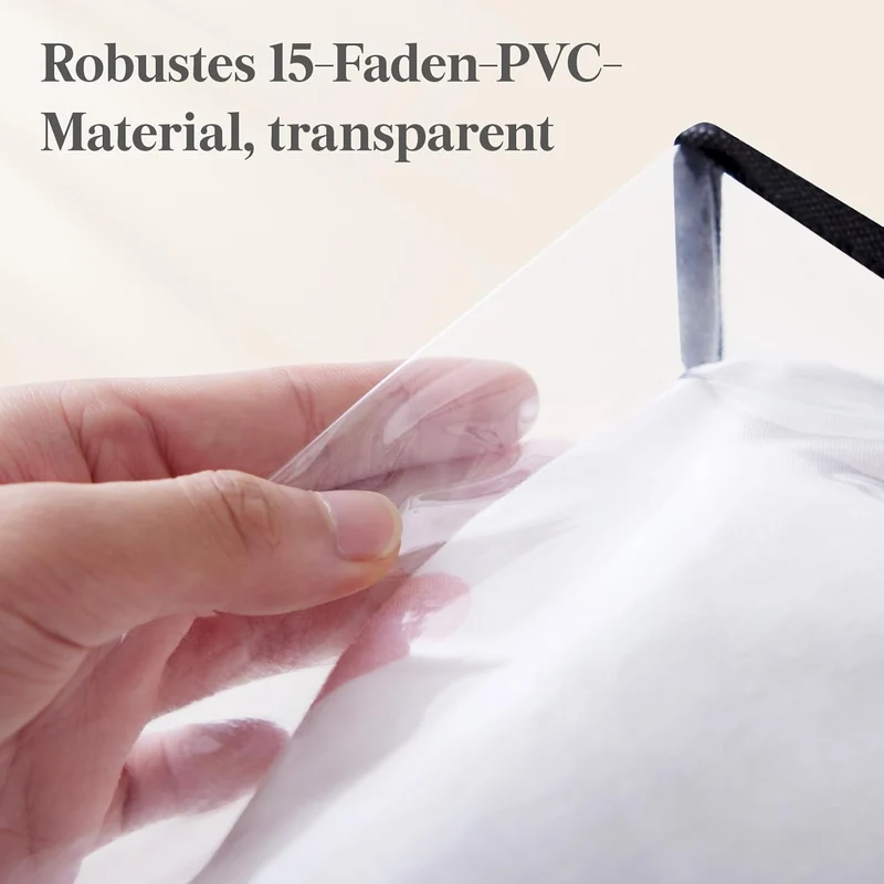 Lifewit 4 Stück Transparente Plastik Aufbewahrungstasche, 60L Kleiderschrank Organizer Aufbewahrungs