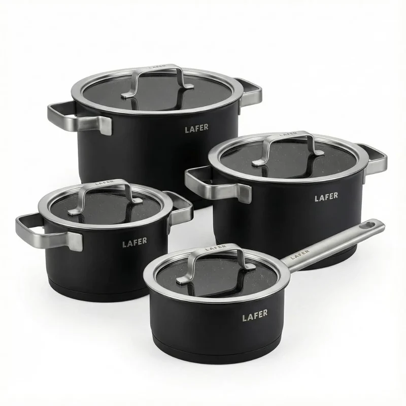 Johann Lafer Topfset 4-teilig Signature Edition – Edelstahl 18/10 Kochtopf Set mit Glasdeckel, energ
