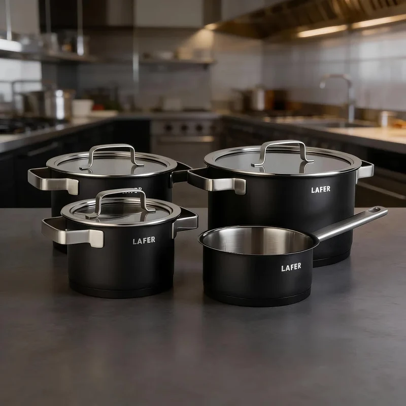 Johann Lafer Topfset 4-teilig Signature Edition – Edelstahl 18/10 Kochtopf Set mit Glasdeckel, energ