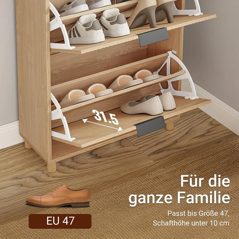 SoBuy schuhschrank schmal - schuhschrank Holz 24cm breit, grosse Kapazität für Schuhe bis Grösse 47,