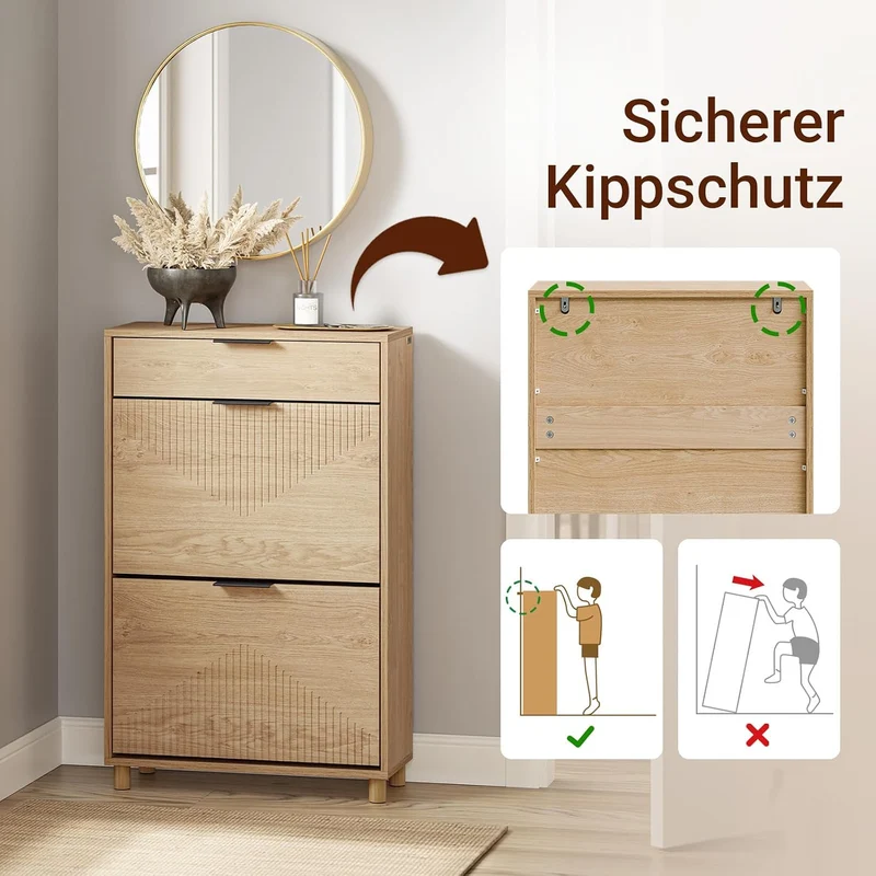 SoBuy schuhschrank schmal - schuhschrank Holz 24cm breit, grosse Kapazität für Schuhe bis Grösse 47,