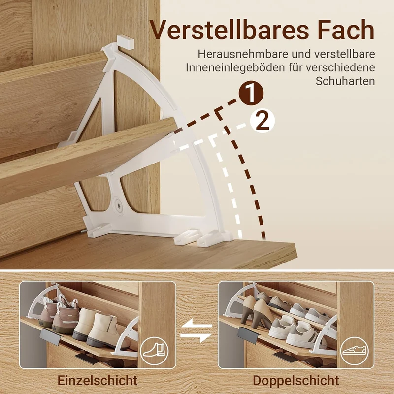 SoBuy schuhschrank schmal - schuhschrank Holz 24cm breit, grosse Kapazität für Schuhe bis Grösse 47,