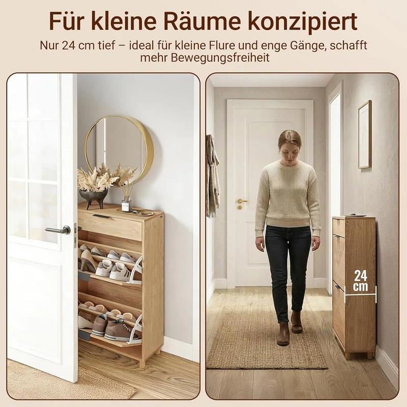 SoBuy schuhschrank schmal - schuhschrank Holz 24cm breit, grosse Kapazität für Schuhe bis Grösse 47,