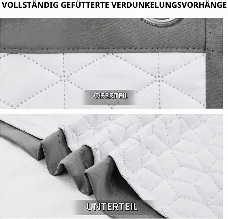 Deconovo Thermovorhang Kälteschutz, Gardinen mit Ösen gegen Kälte, Wärmeisolierend Vorhang Verdunkel