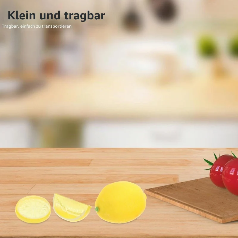21 Stück Künstliche Zitronen und Scheiben: Deko Obst für Fotografie - Lebensechte Plastikfrüchte für