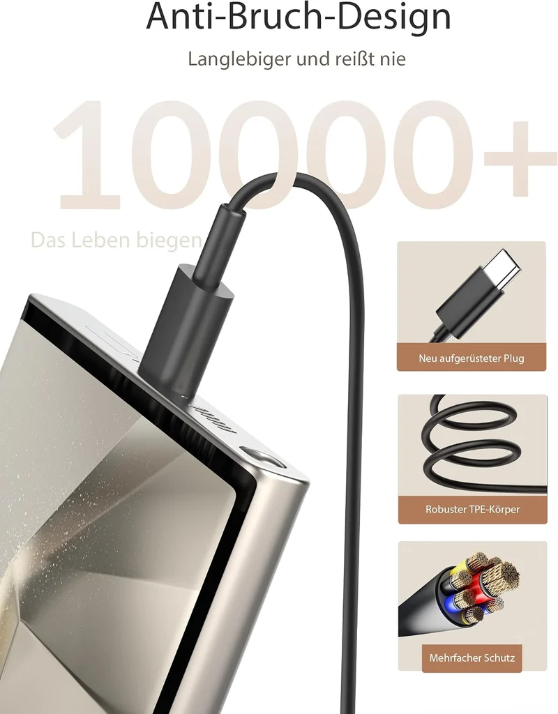 ARCCRA 25W USB C Ladegerät mit USBC Schnellladekabel 2M für Samsung Galaxy S25 S26 S24 S23 S22 S21 U