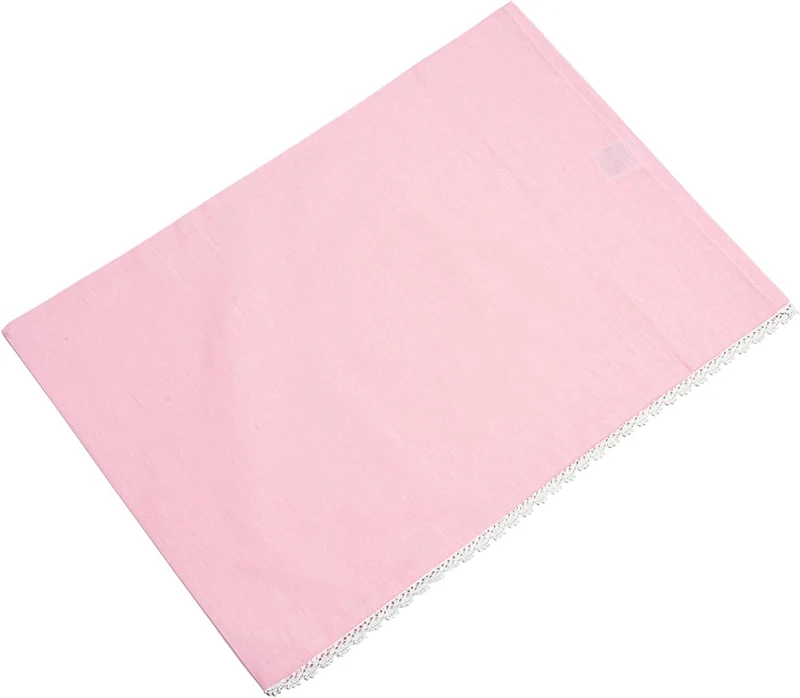 Filet - Bettwäsche-Set für Kinderwagen, 3-teilig, einfarbig, Rosa, 1 Spannbettlaken, 1 Oberlaken mit